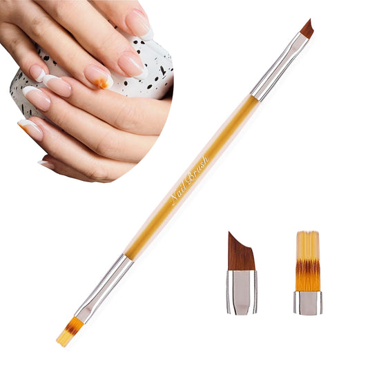 Calyuna Dual-Ended French Manicure & Ombre Nail Brush - Smile Arc & Gradient Glitter Nail Art Pen for Gel Nails