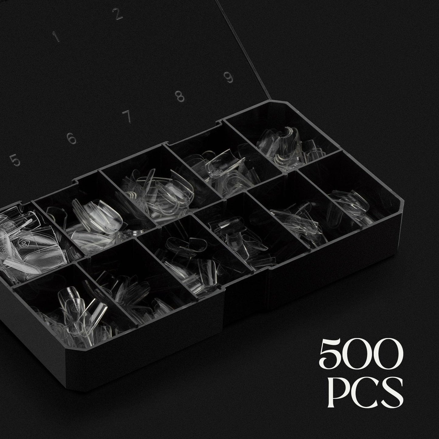 Apres Gel-X® Natural Square Short Tip Box | 500pc Gel-X Tips, 11 Sizes 00-9, Premium Quality