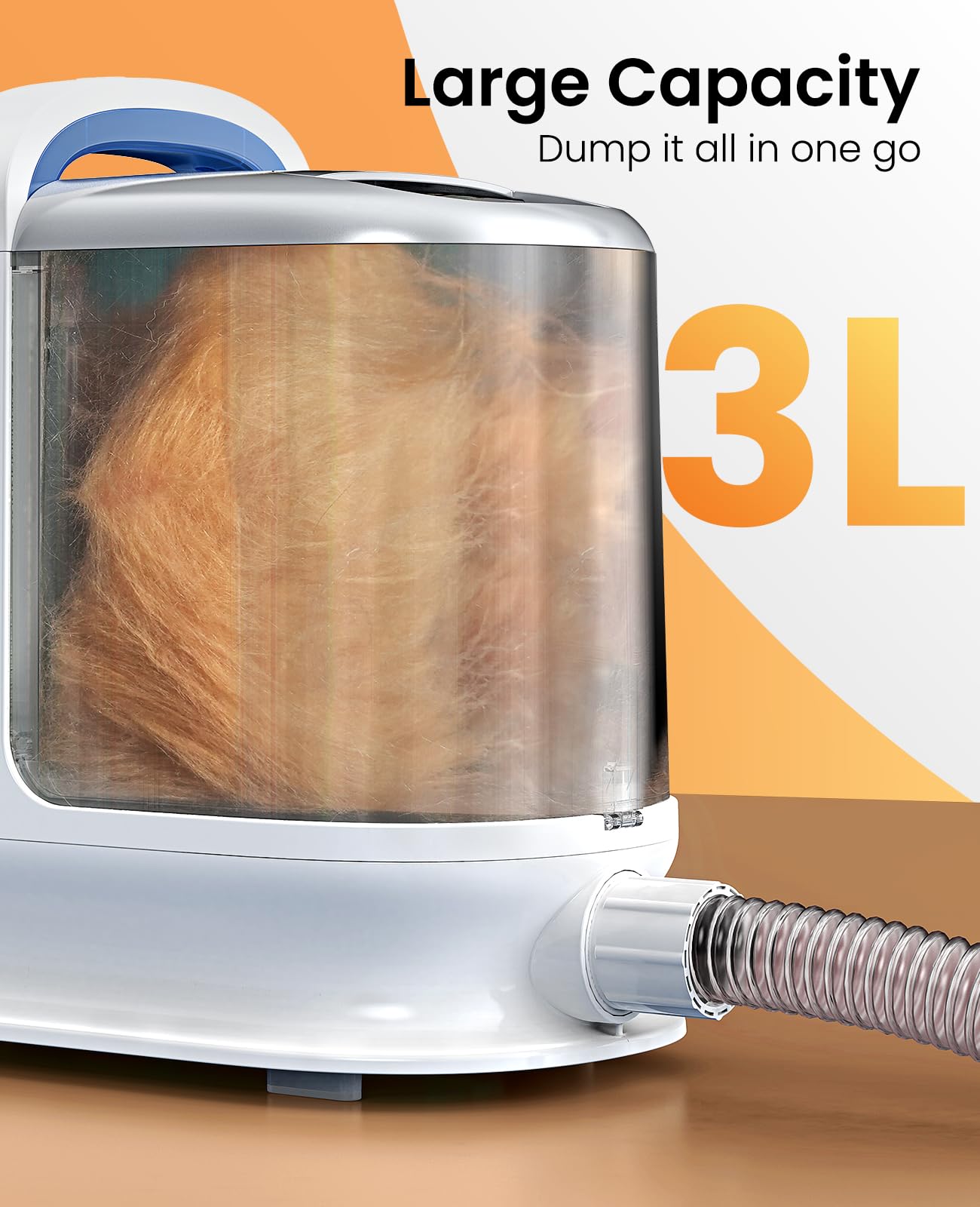 oneisall Dog Grooming Vacuum, 13000Pa Powerful 3L Dust Cup Pet Vacuum with Clipper Nail Grinder & Shedding Brush, 7 in 1 Dog Grooming Kits, Quiet, Large Capacity 3 Suction Levels, BM3