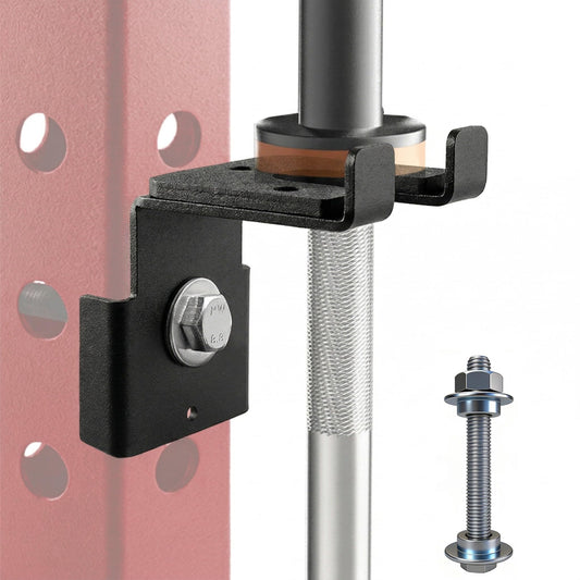 Lights Mountain Universal Vertical Barbell Holder for 3x3 Squat Rack, Tool-Free Installation with 5/8" & 1" Hole Hole Adapters, UHMW Lined Barbell Hanger, Heavy Duty Barbell Storage