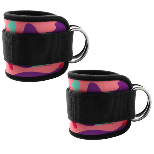 Ankle Straps Ankle Resistance Bands Wrist Cuffs Padded Straps Adjustable Fitness Glute Kickback D-Ring for Cable Machine Gym Foot Leg Training Brace Support 1 Pair