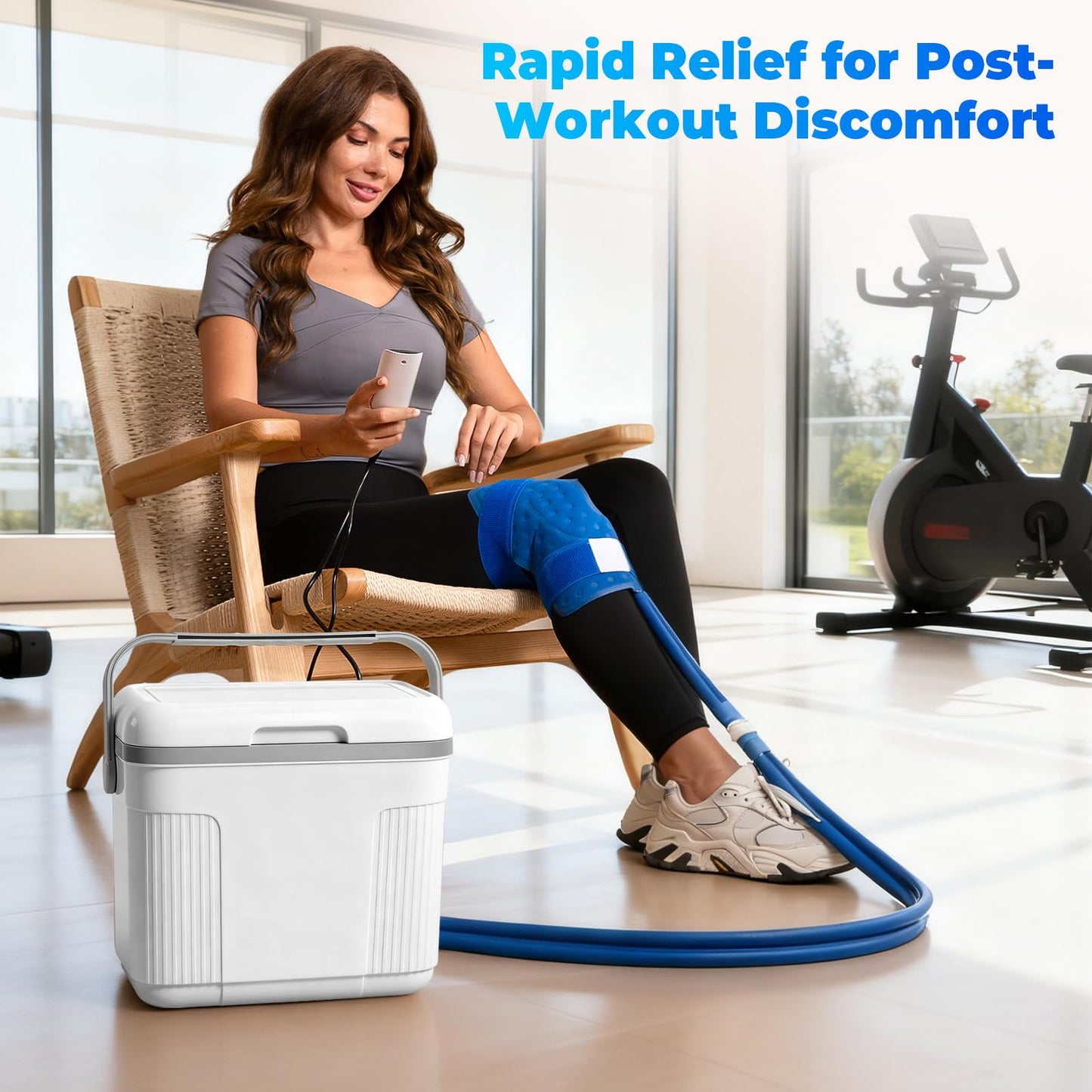 Cold Therapy Machine,Cold Therapy System with Programmable Controller,Ice Machine Knee Replacement Recovery System for Knee After Surgery,Cryotherapy Pain Relief System for Hip Thigh Calve Elbow Ankle