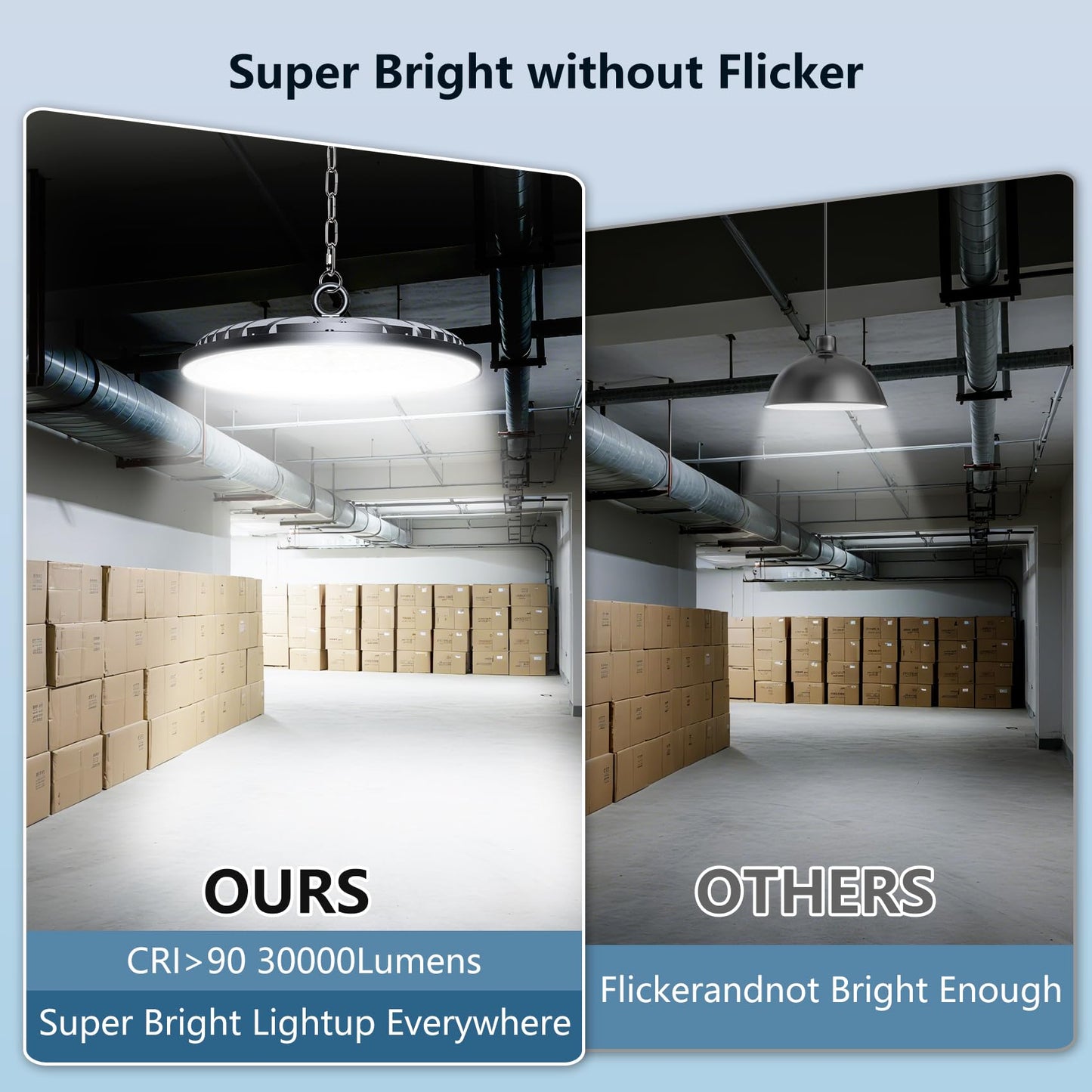 AIKVSXER 6 Pack 200W UFO LED High Bay Light, 30000LM 6000K Daylight LED Shop Lights, IP65 Waterproof Commercial Bay Lighting with Plug for Warehouse Garage Lights Workshop Gym Factory