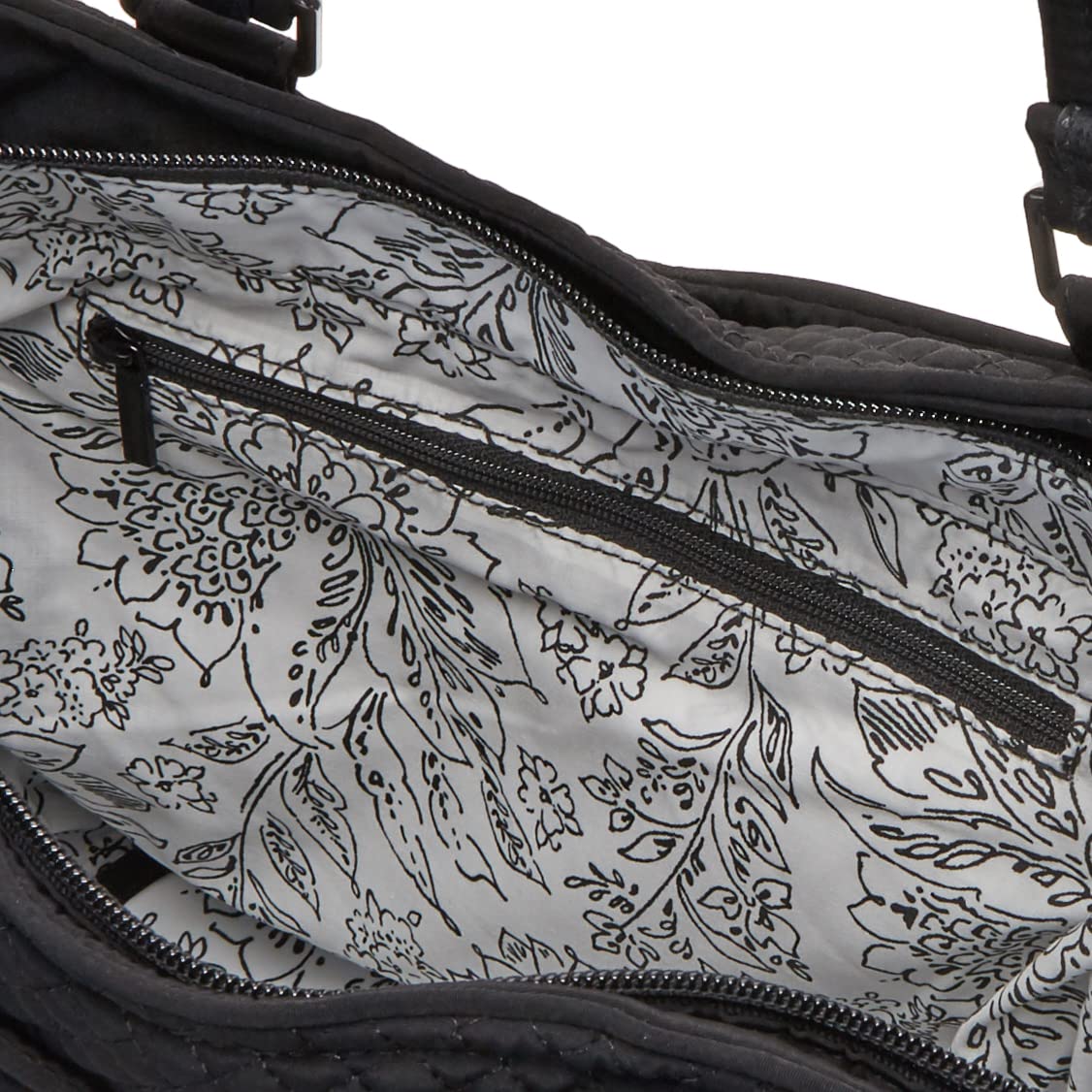 Vera Bradley Women's Microfiber Glenna Satchel Purse, Black, One Size