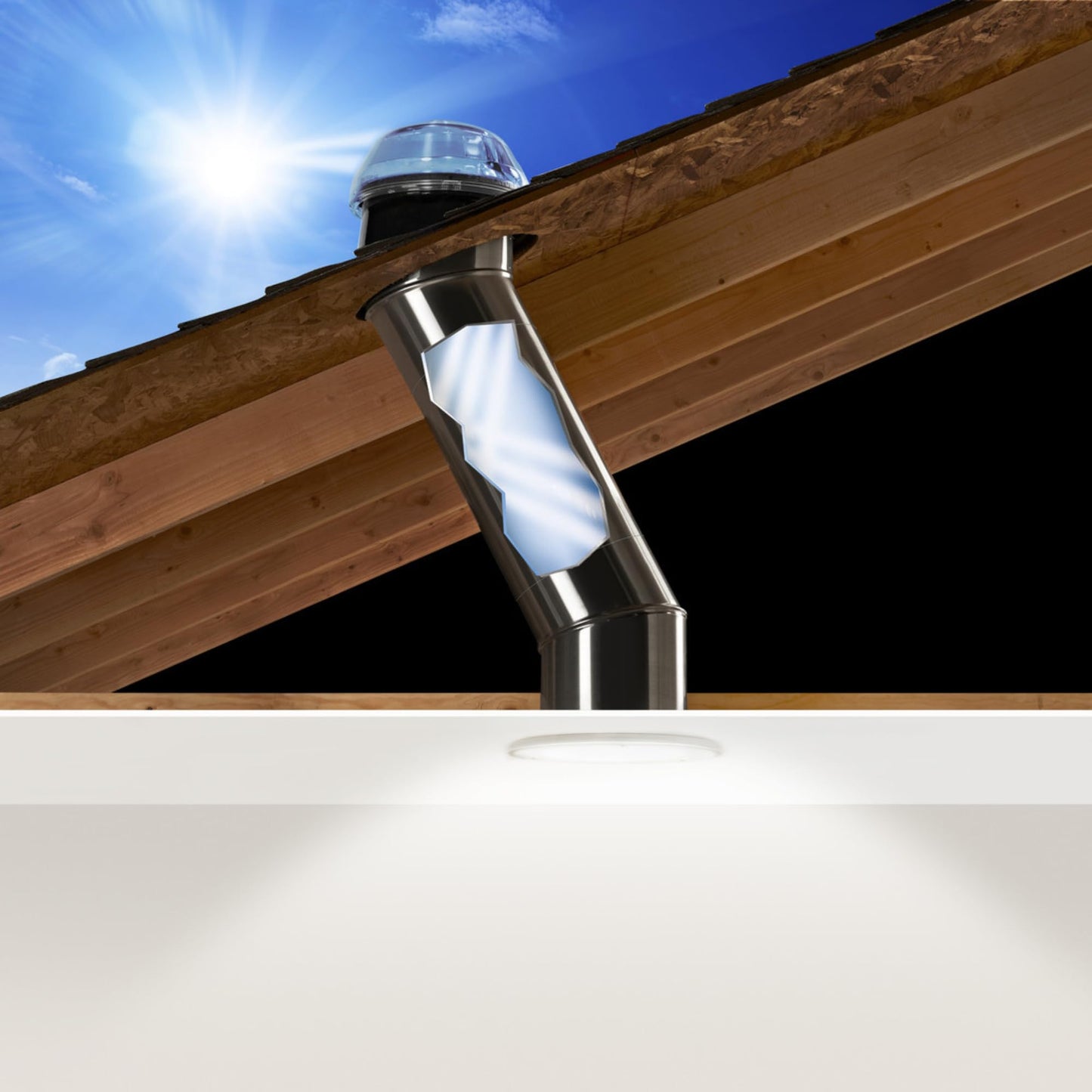 Solatube® 290DS 14-inch Wide Tubular Skylight Kit with 2 x 20 Long Extension Tubes | Solar Tube for Natural Daylight, Energy-Efficient Illumination, Interior Lighting, and Home Improvement