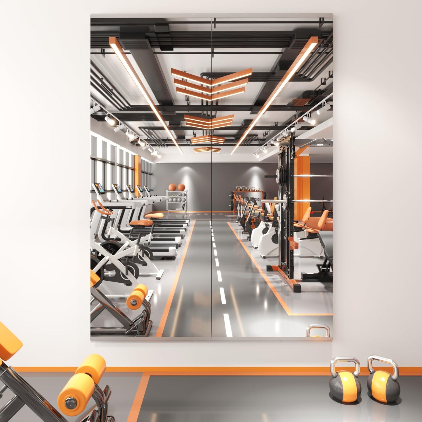 Peegel Home Gym Mirror - 63''x24''(2PCS) Large Frameless Tempered Glass Workout Mirrors for Home Gym Wall,Yoga,Garage,Dance