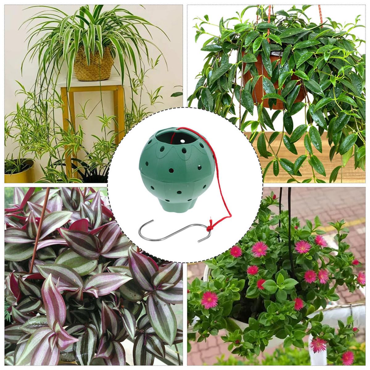 Luxshiny 5pcs Multi-Hole Hanging Strawberry Planters for Succulents and Flowers, Plastic Garden Pots with Side Openings, Suitable for Indoor and Outdoor Seed Starting and Hanging Plants