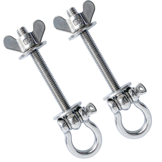 QKWL 2-Pack Heavy Duty Power Rack Attachments - Resistance Band Hooks & O-Ring Squat Rack Accessories | Durable Steel Band Pegs for Crossfit, Power Cage, Home Gym | Easy Installation, Universal Fit