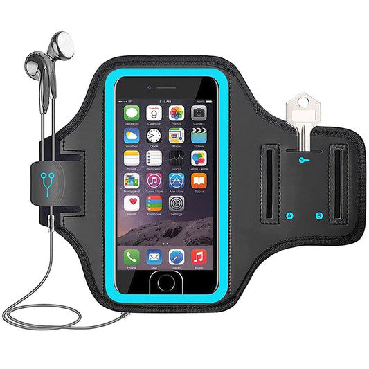 Waterproof Cell Phone Armband, 6.8 Inch x 3.2 Inch Enlarge Phone Bag Phone for Running, Footing, Sports and Mountaineering (Blue)