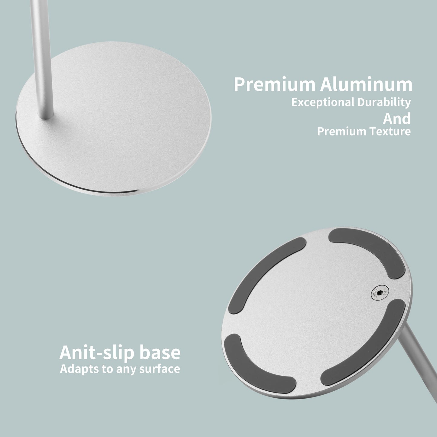LinNature Aluminum Alloy Headphone Stand for Desk with Non-Slip Base - Universal Headset Stand Compatible with Over-Ear, On-Ear and Neckband Headphones (Silver)