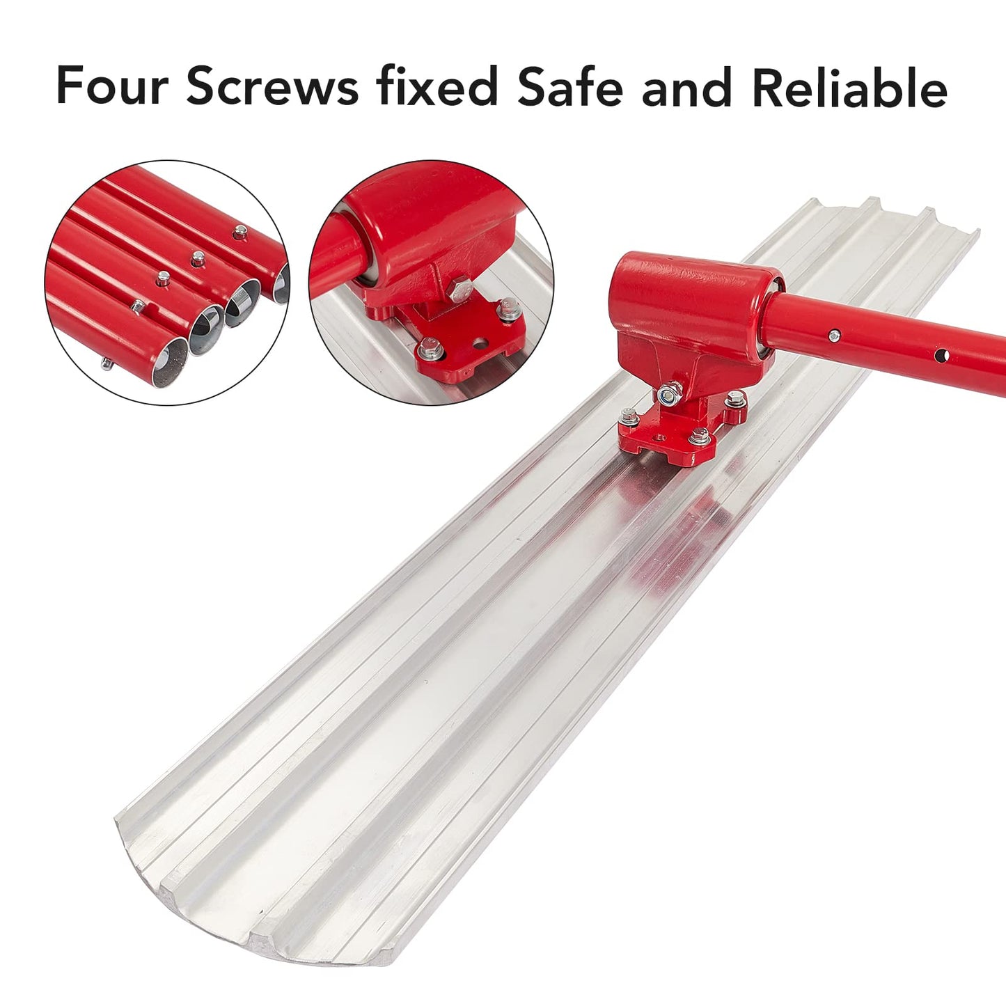 Towallmark 48x8" Magnesium Concrete Bull Float Kit, Professional Round End Cement Finishing Tool with 4 Adjustable Handles 6ft & Metal Storage Case, Aluminum Alloy for Smooth Efficient Leveling