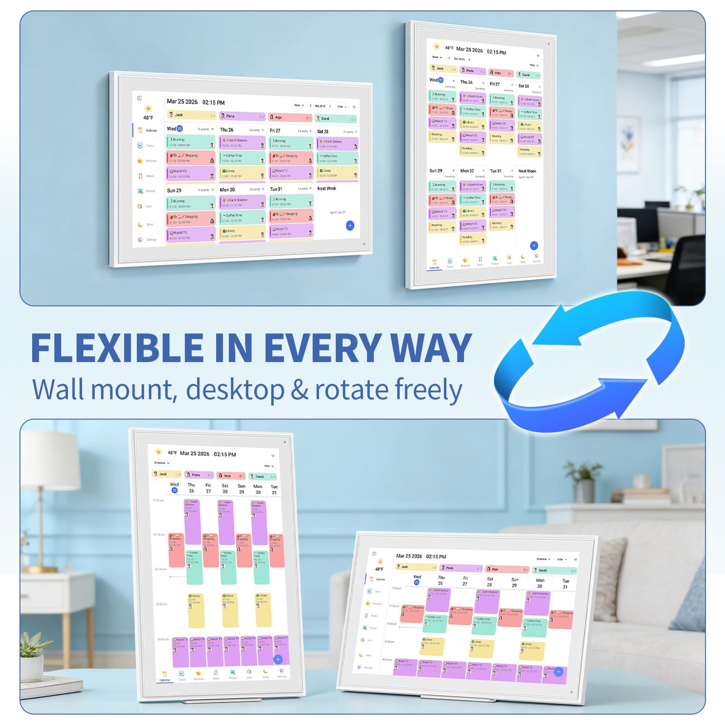 LiviNGPAi 21.5 Inch Digital Calendar Chore Chart with 1080P Full HD Touchscreen Smart Family Planner Digital Wall Calendar with WiFi Sync for Home and Office