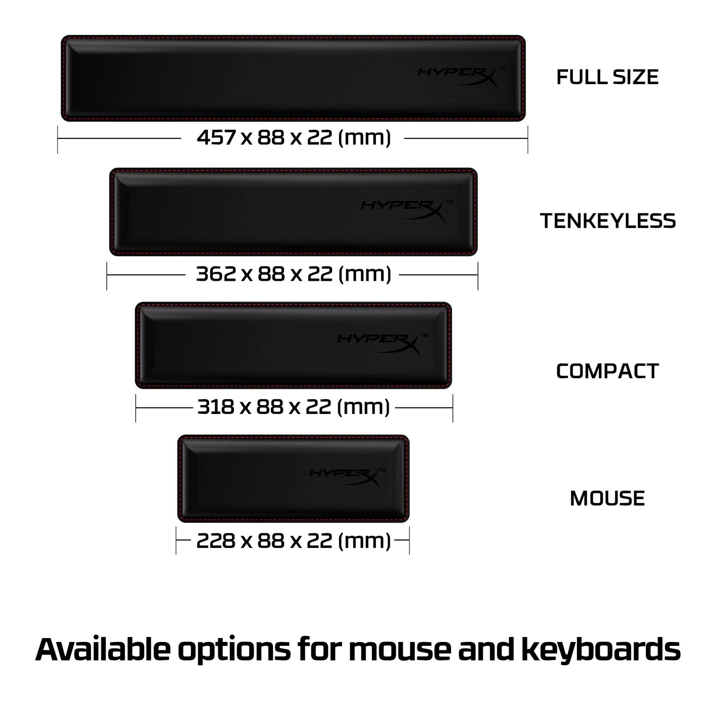 HyperX Wrist Rest – Mouse – Cooling Gel – Memory Foam – Anti-Slip,Black