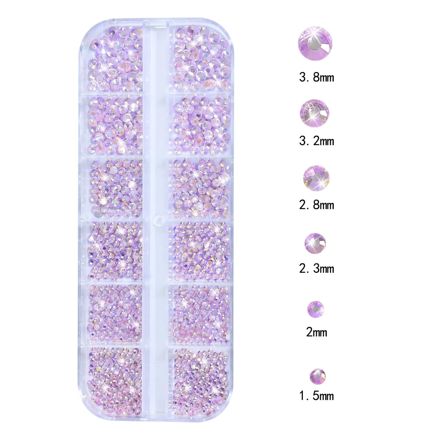 Nail Rhinestones - 3D Multi Shape Size, Flat Back, Crystals Manicure Rhinestones Charms, Pink AB Nail Gems, with Kit, for Nail Art, Bedazzling Acrylic Nails, DIY Decor