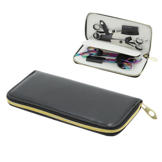 VOCOSTE Barber Scissors Pouch Bag, Fit for Below 6.5 in Shear, Hair Scissor Shears Cases for Hair Stylists, Can Hold 4 Scissor, Black