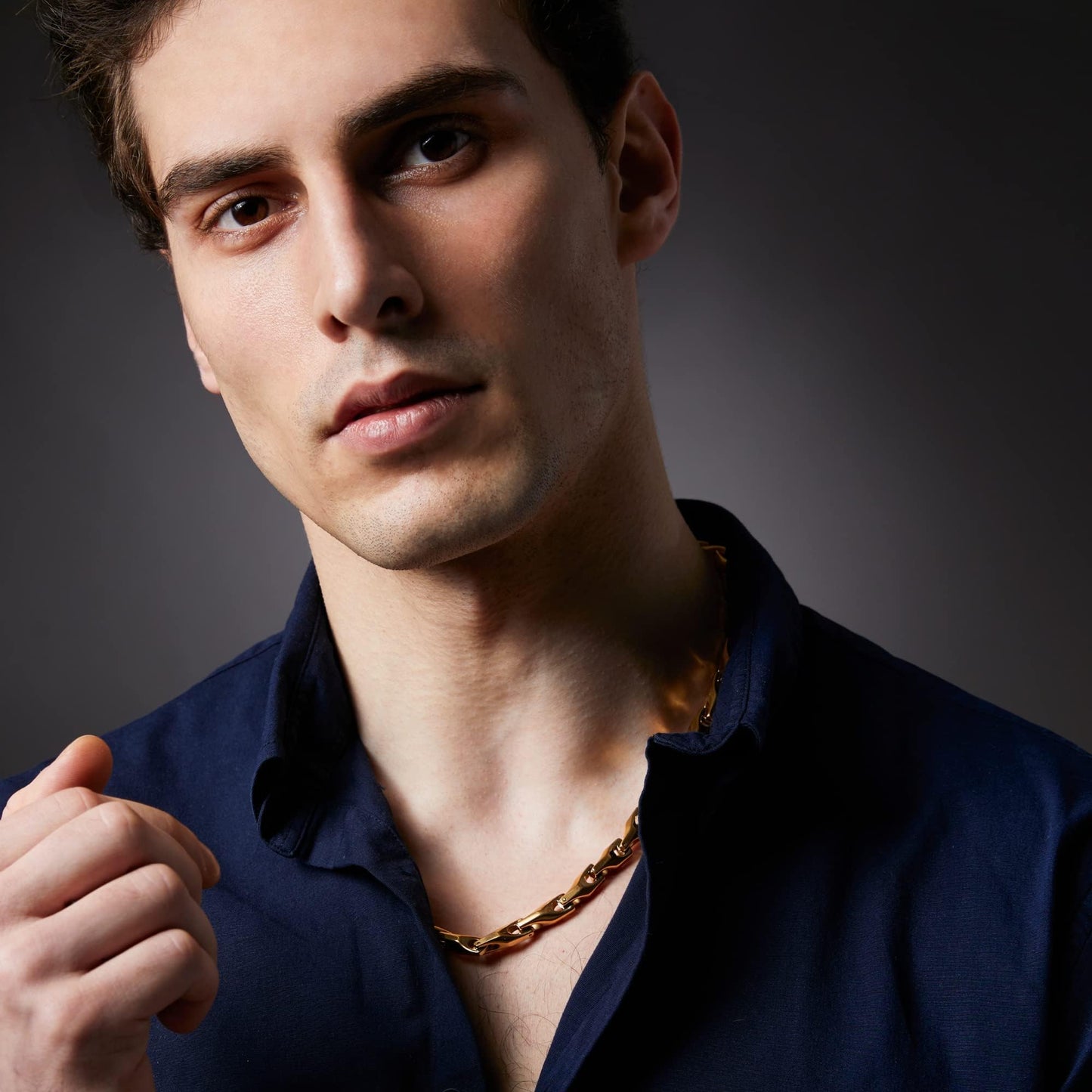 Urban Jewelry Astro Snake Bracelet & Necklace Set 18K Gold Plated/Stainless steel Men's Heavy Weight Tungsten Carbide Base Link Necklace Chain