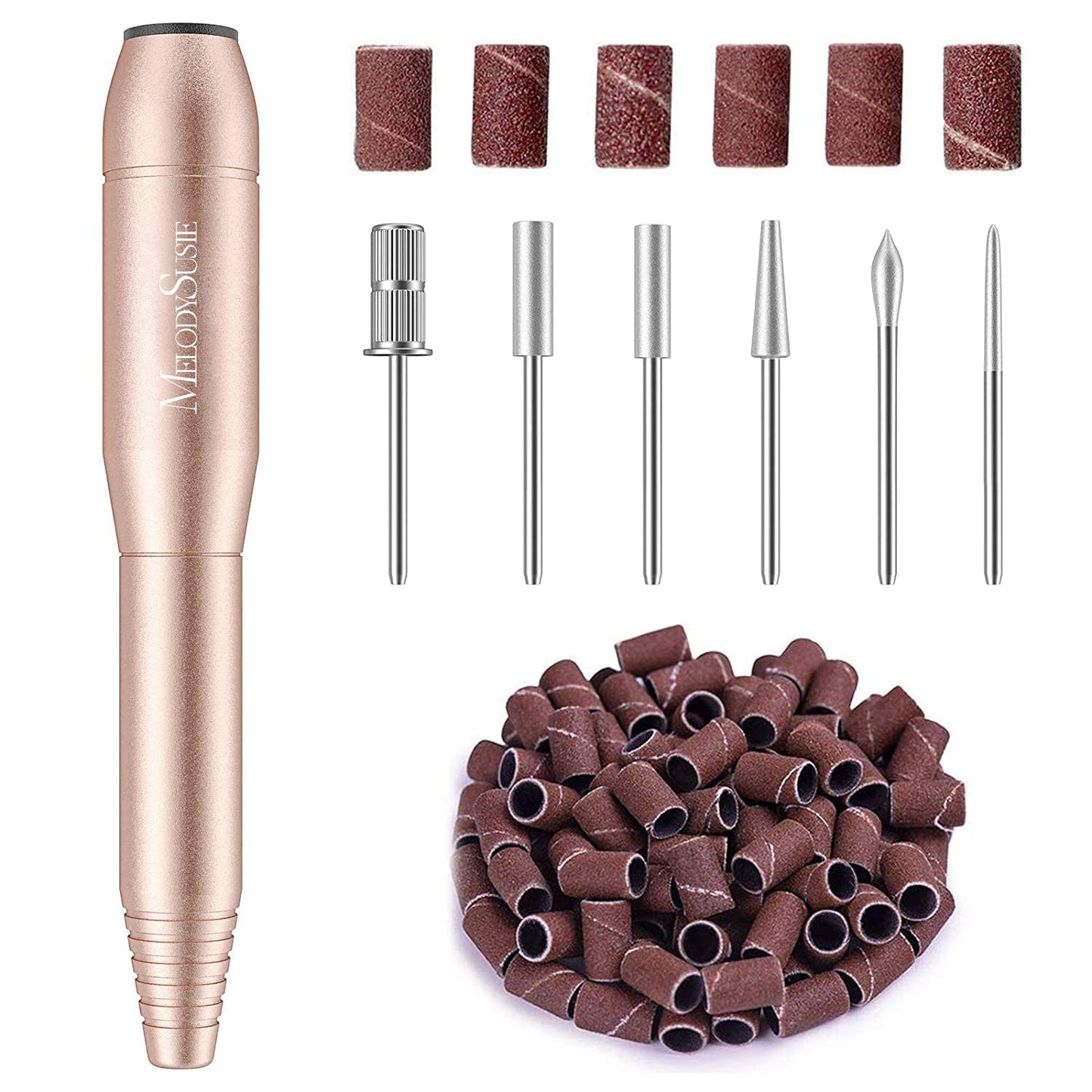 MelodySusie Pen-Shaped Portable Nail Drill with AC Adapter with Nail File Kit