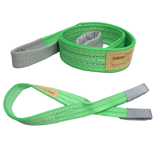 KOERZORE 2-Pack 2.2"x4 Ft Heavy Duty Lifting Straps, 4400 lbs Capacity Web Sling Set for Hoist, Rigging & Industrial Lifting - Industrial Strength Nylon Lifting Slings