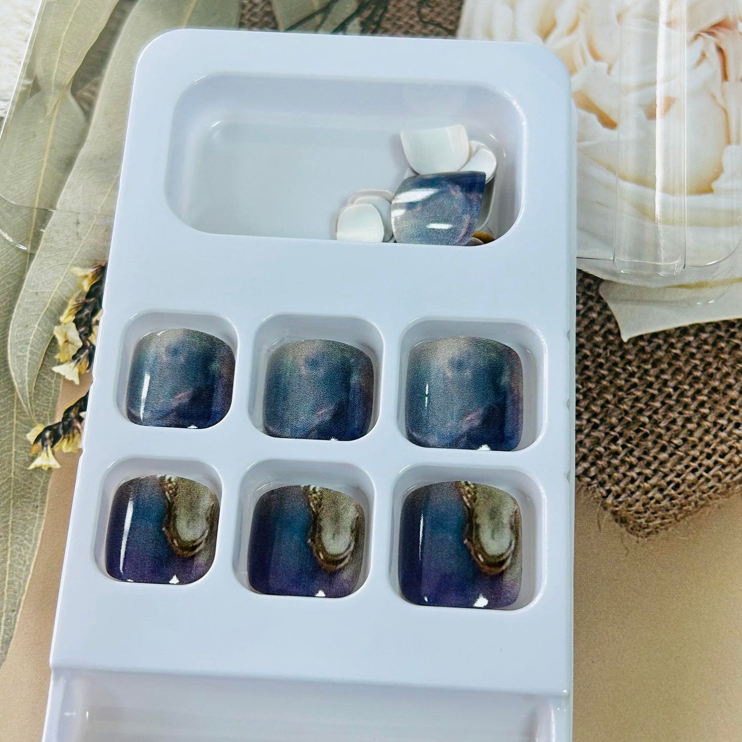 FIEONCIY Press on Toenails with Designs Acrylic Fake Nails for Toe Artificial False Nails with Charms Press on Toe Nails for Spring Summer Stick on Toenails for Women Girls(WSJ2541)