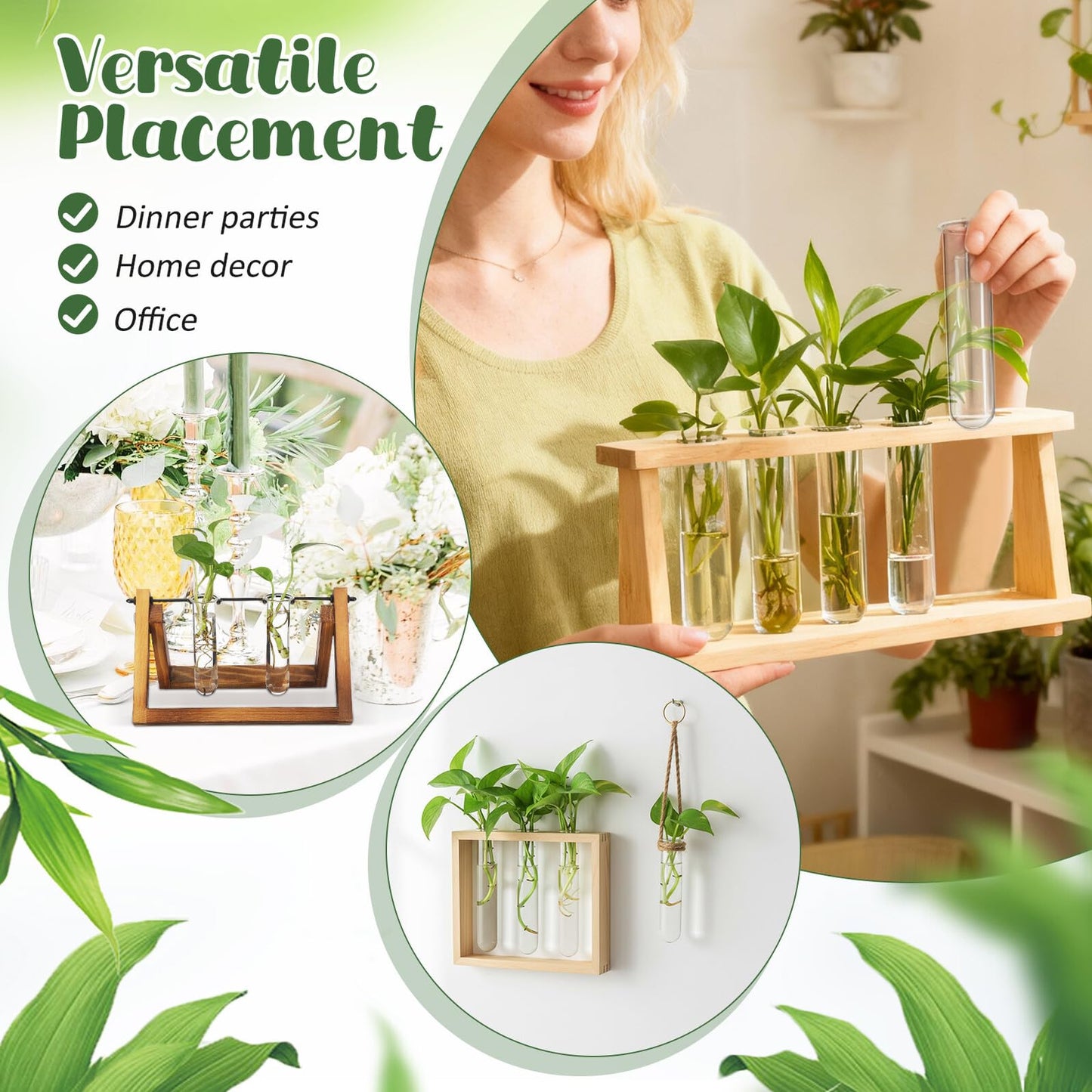 TOYANDONA 5pcs Glass Propagation Tubes for Plants Small Hydroponic Test Tube Vases for Flowers Home Decoration Plant Terrarium Station 2.5x3x11cm