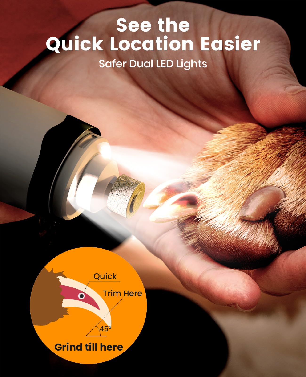 oneisall Grandmaster Pro 1 Cordless Professional Dog Grooming Clippers, Quiet Pet Trimmer for Paws Dog Nail Grinder Paw Trimmer