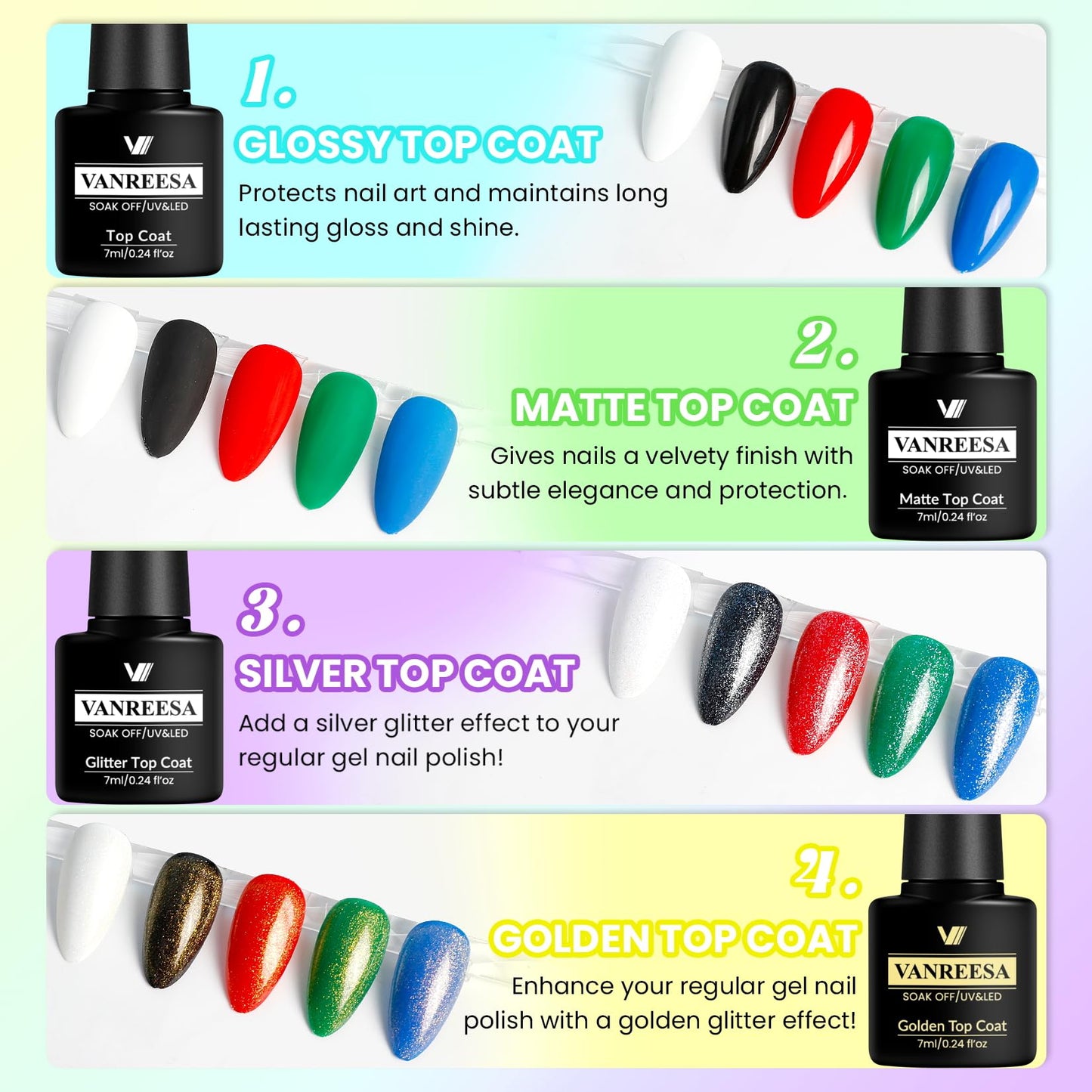 VANREESA Gel Nail Polish Kit with U V Light 53 Pcs Gel Polish Nail Set 36 Classic Colors Nail Polish Set + Base and 4 Effects Top Coat with Manicure Tools Complete Nail Kit Gifts for Women Girls