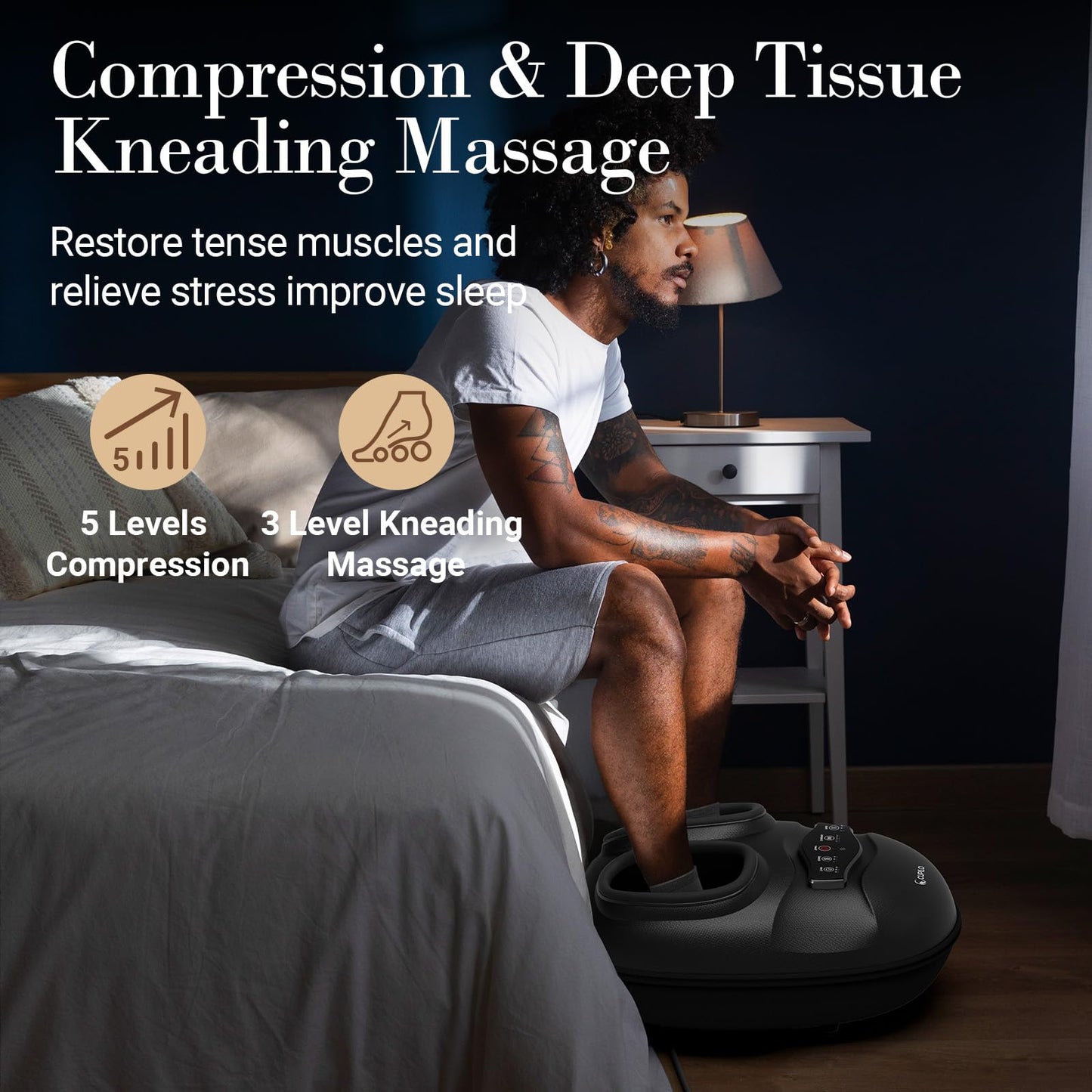 CuPiLo Foot Massager for Neuropathy Pain Relief - [2026 New Version] Deep Kneading Feet Massager with App Control for Plantar Fasciitis, Foot Massager with Heat Kneading, Gifts for Women Men