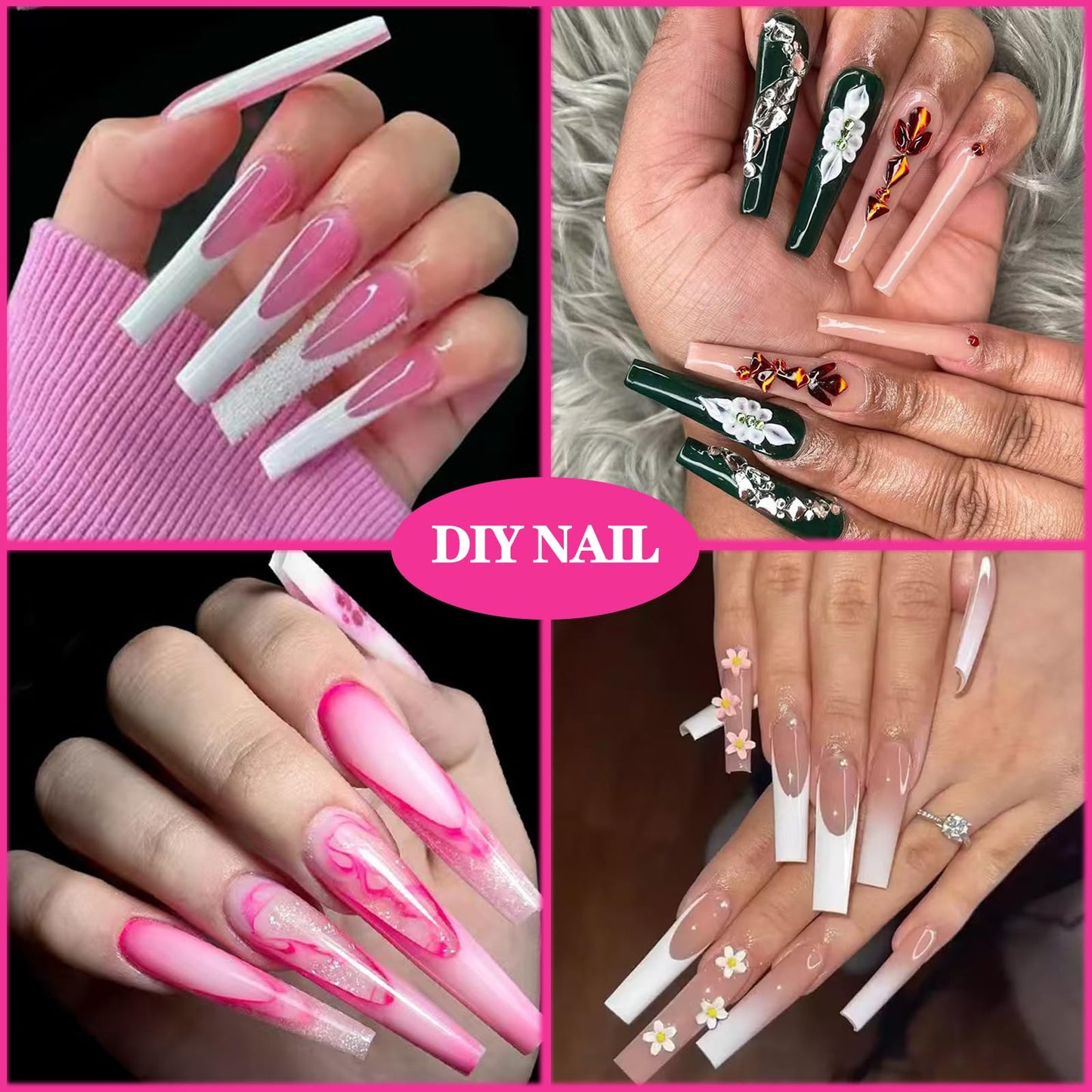 Extra Long Coffin Nail Tips No C Curve 240PCS XXXL Nails Clear Acrylic Nails Tips, Half Cover Long Coffin Press On Nails, Flat Acrylic Nail Tips False Nails For Nail Salon Home DIY,12 Sizes