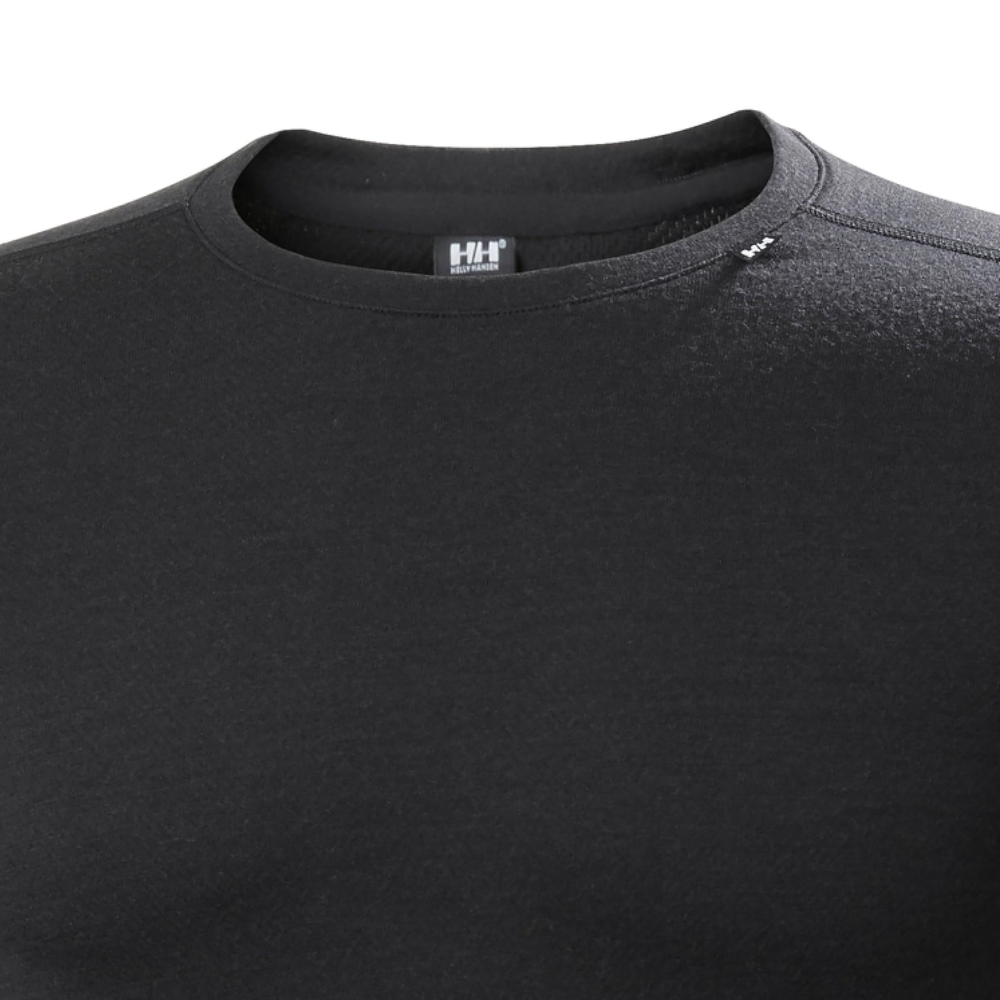 Helly-Hansen LIFA Merino Midweight Crew Base Layer for Men - Warm & Breathable, Ideal for Winter Sports & Outdoor Activities, 990 Black - 2XL