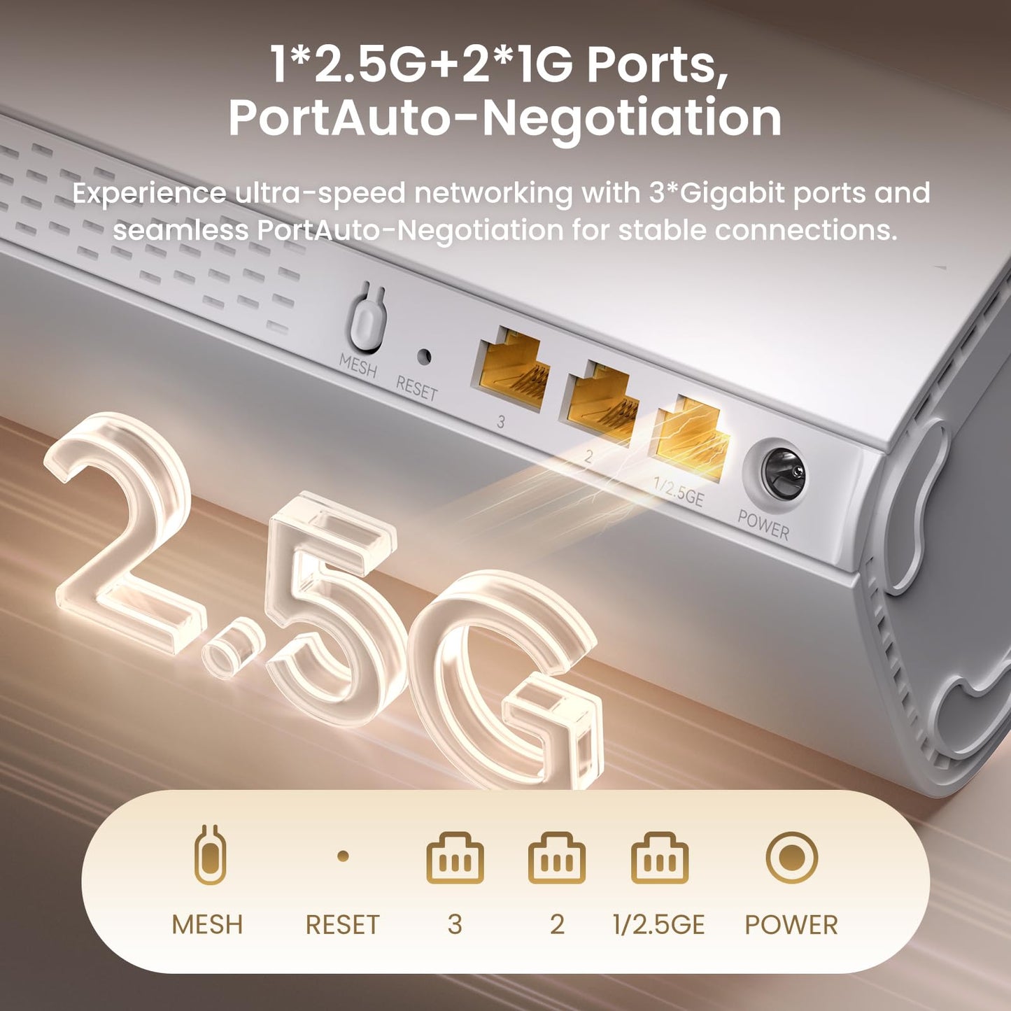 Tenda BE5100 WiFi 7 Mesh WiFi System – Dual-Band Whole-Home Coverage (6,600 Sq. Ft.), 1×2.5G + 2×1G Gigabit Ports, MLO & Ethernet Backhaul for Seamless Roaming, EasyMesh & VPN Ready- ME6 Pro (3-Pack)