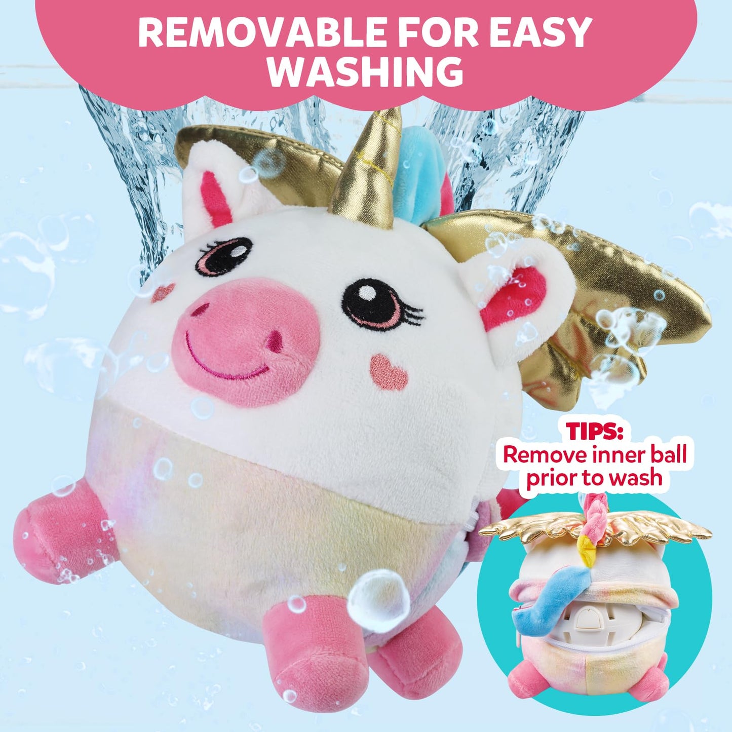 Baby Toys 6-12-18 Months,Musical Crawling Unicorn Plush Toy with 48 Songs & Recording, Dancing Walking Moving Bouncing Learning Toy, Tummy Time Sensory Toys for 1 2 3 Year Old Girls Birthday Gifts