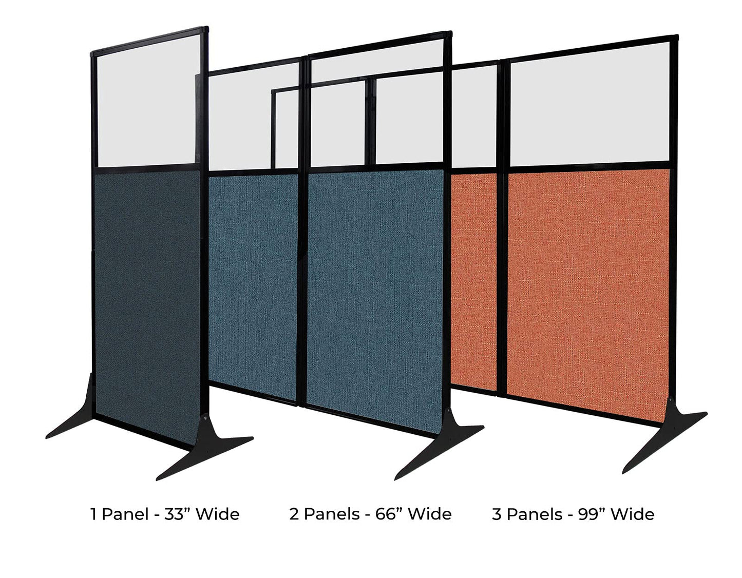 Versare Workstation Partition | Portable Wall Divider | Modern Office Cubicle | Free Standing Privacy Screen | Flexible Work Space | 66" x 70" Charcoal Gray Fabric Panels