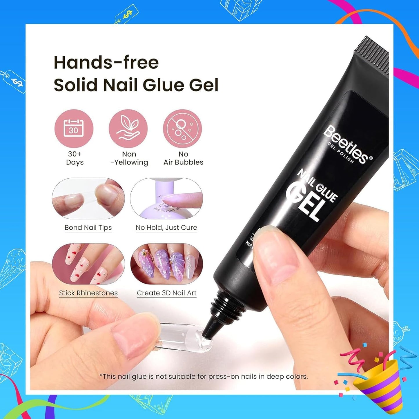 Beetles Gel Nail Kit Short Almond Gift Spree, with Dehydrator and Primer, 576Pcs Half Matte Etch-X Gel Nail Tips Solid Nail Glue Mini Lamp Acrylic Tips Easy DIY Extension Set Gift for Women