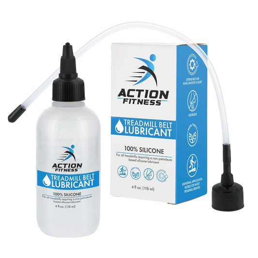 Action Fitness 100% Silicone Treadmill Lubricant for Belt Maintenance - 4oz Bottle, Dual Applicators for Easy Lube Application - Extends Life, Smooths Operation