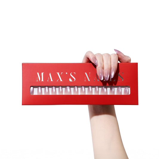 Max’s Press-On Nails Purple Collection | 30-Piece Nail Kit including both Glue & Adhesive (Glossy Grape, Small)