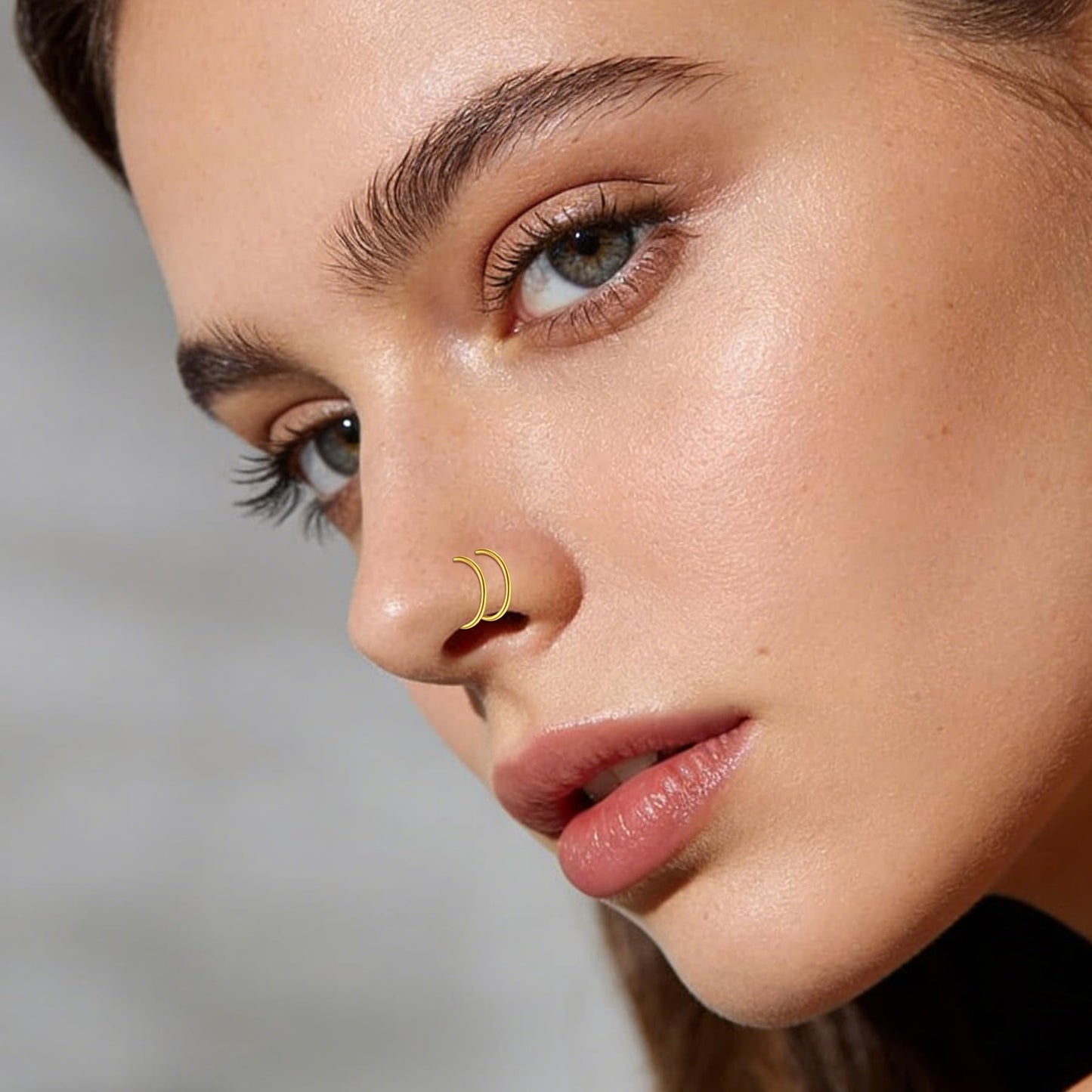 JFORYOU FORYOU Fake Nose Ring Fake Nose Piercing Fake Nose Rings for Women Faux Nose Piercing Clip on No Pierced Non Piercing Faux Body Piercing Jewelry for Women Men