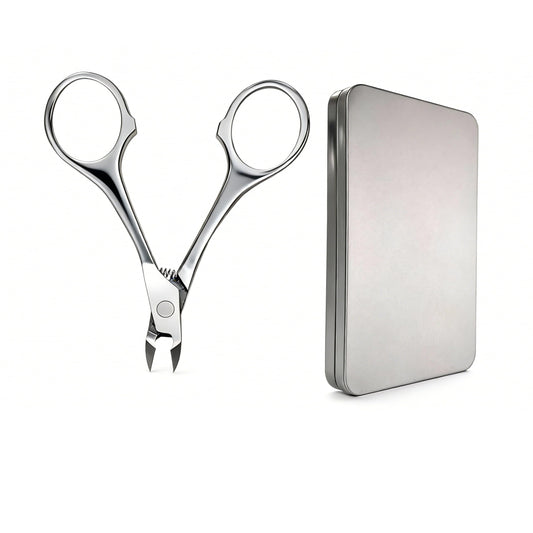 AZSRKRBM Cuticle Trimmer Nipper, Stainless Steel Cuticle Clipper with Round Comfort Grip & Sharp Blade - Easy for Home Manicure Pedicure, Beginner-Friendly Nail Care Tool with Protective Cover