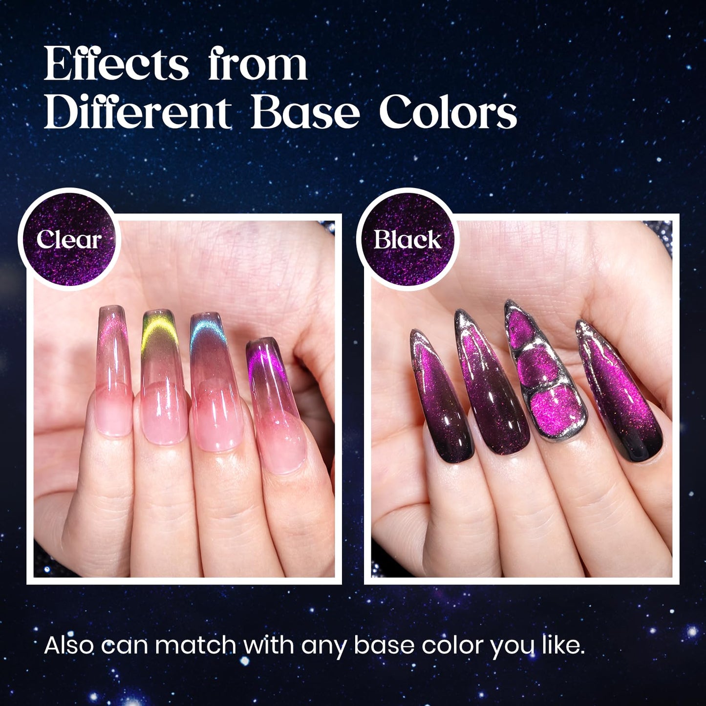 MIZHSE 8 Colors 9D Cat Eye Gel Nail Polish, Magnetic Gel Polish Kit with Magnet Stick, Galaxy Glitter Chameleon Effect Silk Velvet Cat Eye Nail Polish Soak Off Nail Art Design Ladies Gift