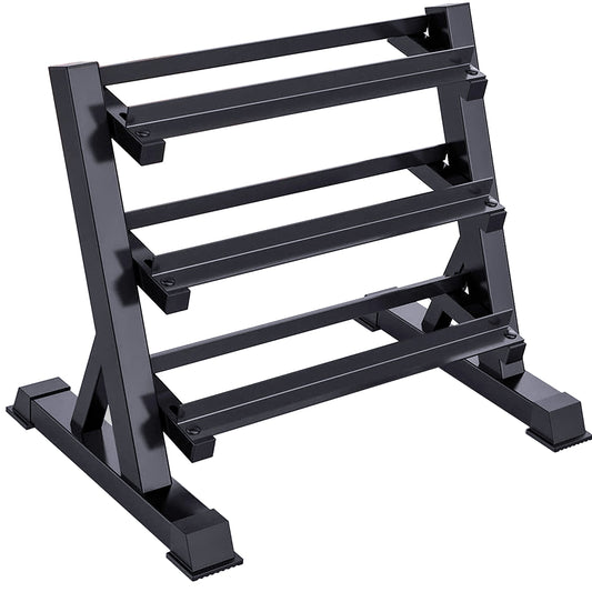 JDGG Dumbbell Rack Adjustable 3-Tier Weight Stand for Home Gym, 1100LB Capacity Heavy Duty Weight Storage Rack for Dumbbells, Kettlebells