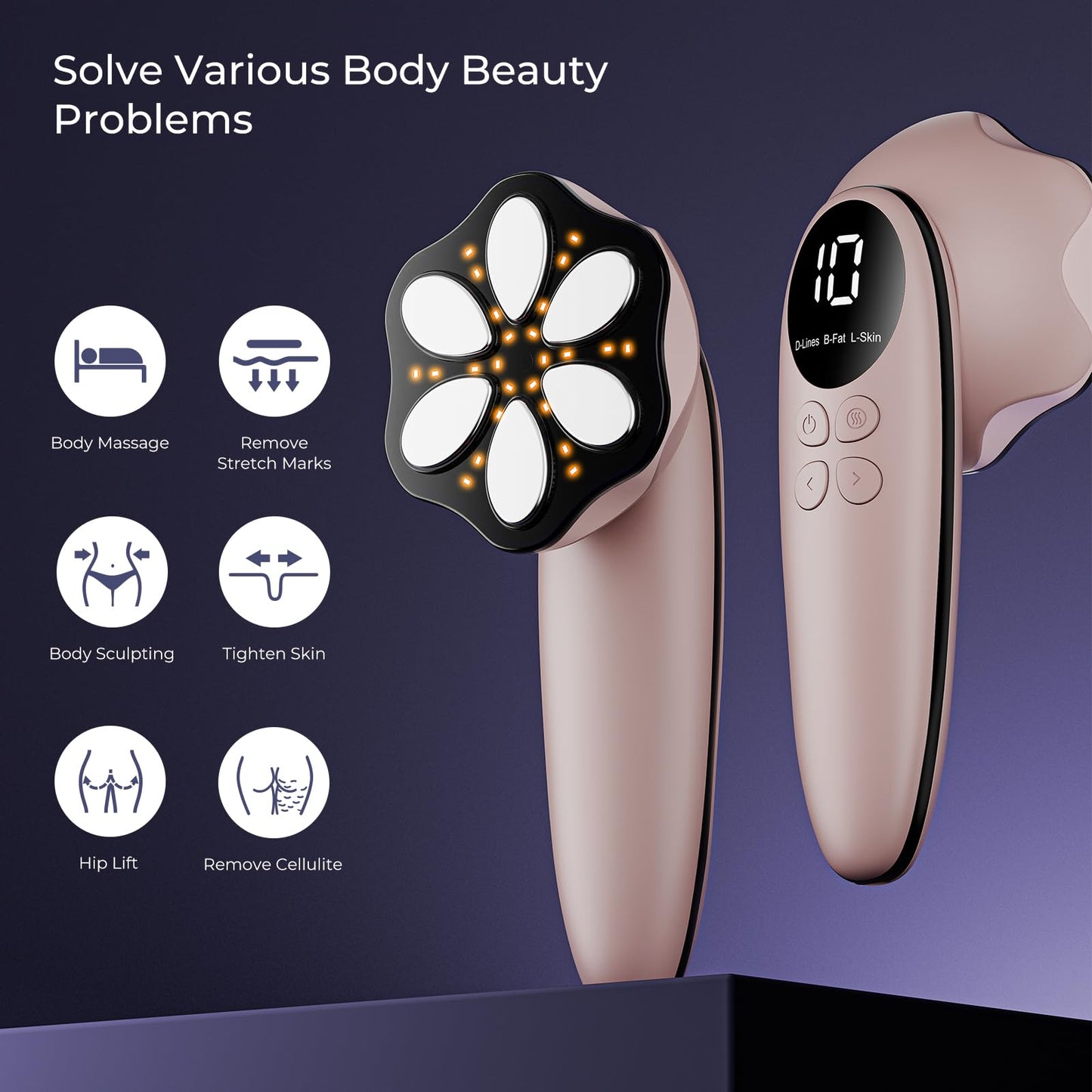 Oranmagic Professional Electric Body Massager Machine- Upgraded Portable Skin Tightening Massager with Heating for Belly, Waist, Arms, Buttocks, Legs, Wireless & Lightweight