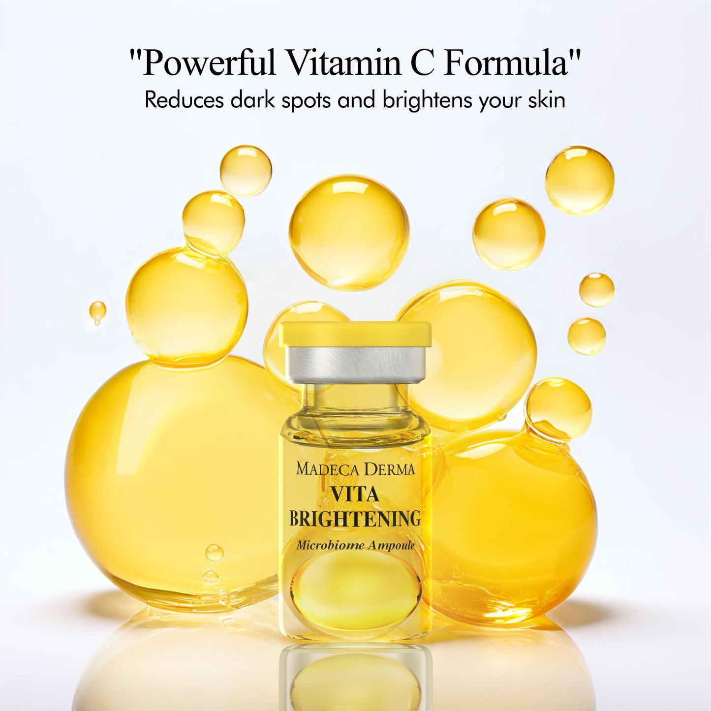 MADECA DERMA Vita Brightening Microbiome Ampoule – Brightening with Vitamins C & E, Hyaluronic Acid & Antioxidants, Korean Skincare for Radiant, Even Tone & Dark Spot Care (0.23 fl oz x 5 Bottles)