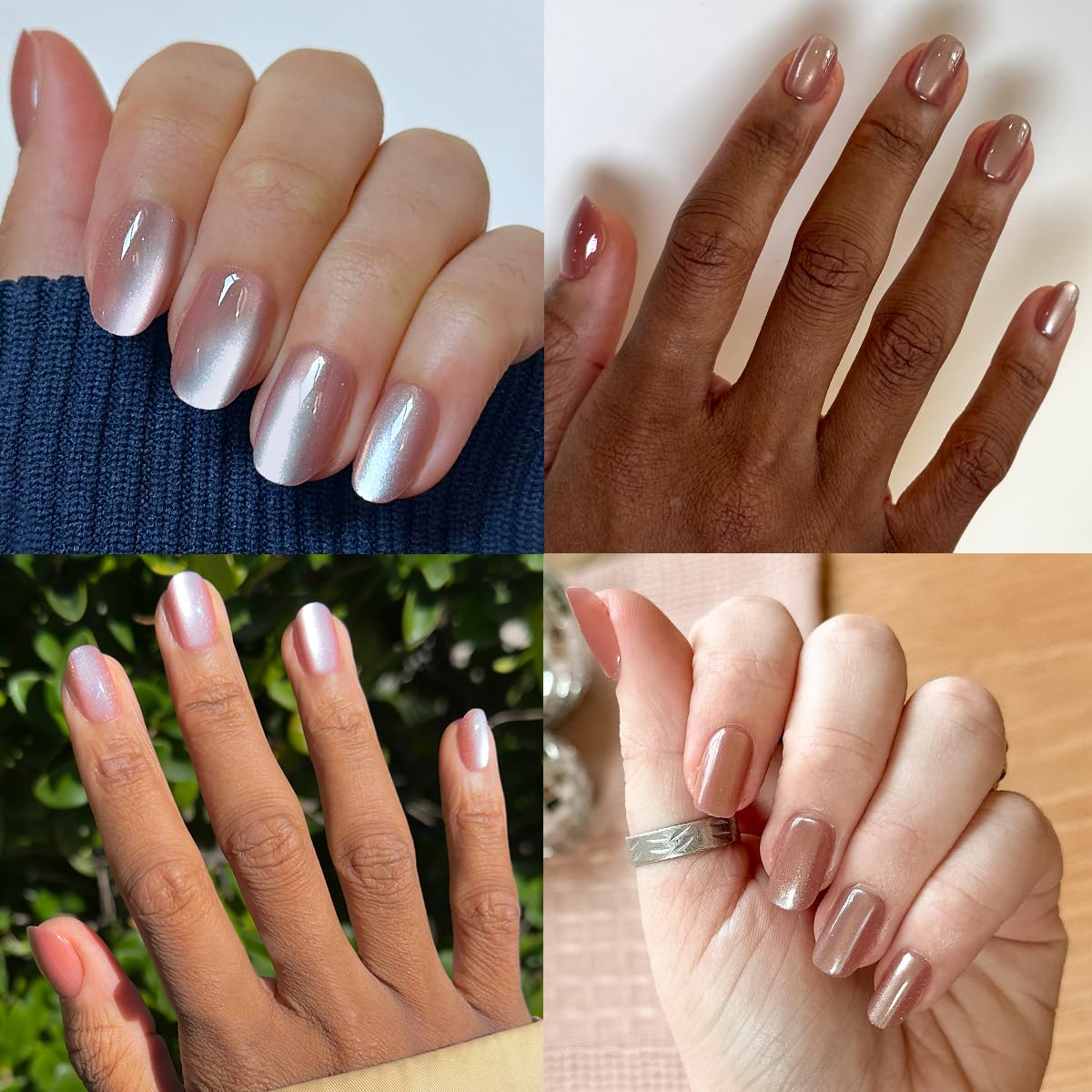 Olive & June Instant Mani Press-On Nails (Glue) | 42 Fake Nails, 21 Sizes | Non-Toxic, Long-Lasting Recycled Materials Realistic Look | Spring Flowers & Patterns | Short, Round | HZ Velvet
