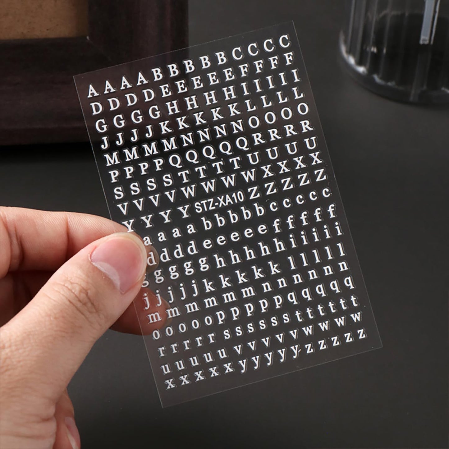8 Sheets Letter Nail Stickers 3D Self-Adhesive English Alphabet Nail Decals Black White Gold Red Nail Stickers for Women Manicure Decorations