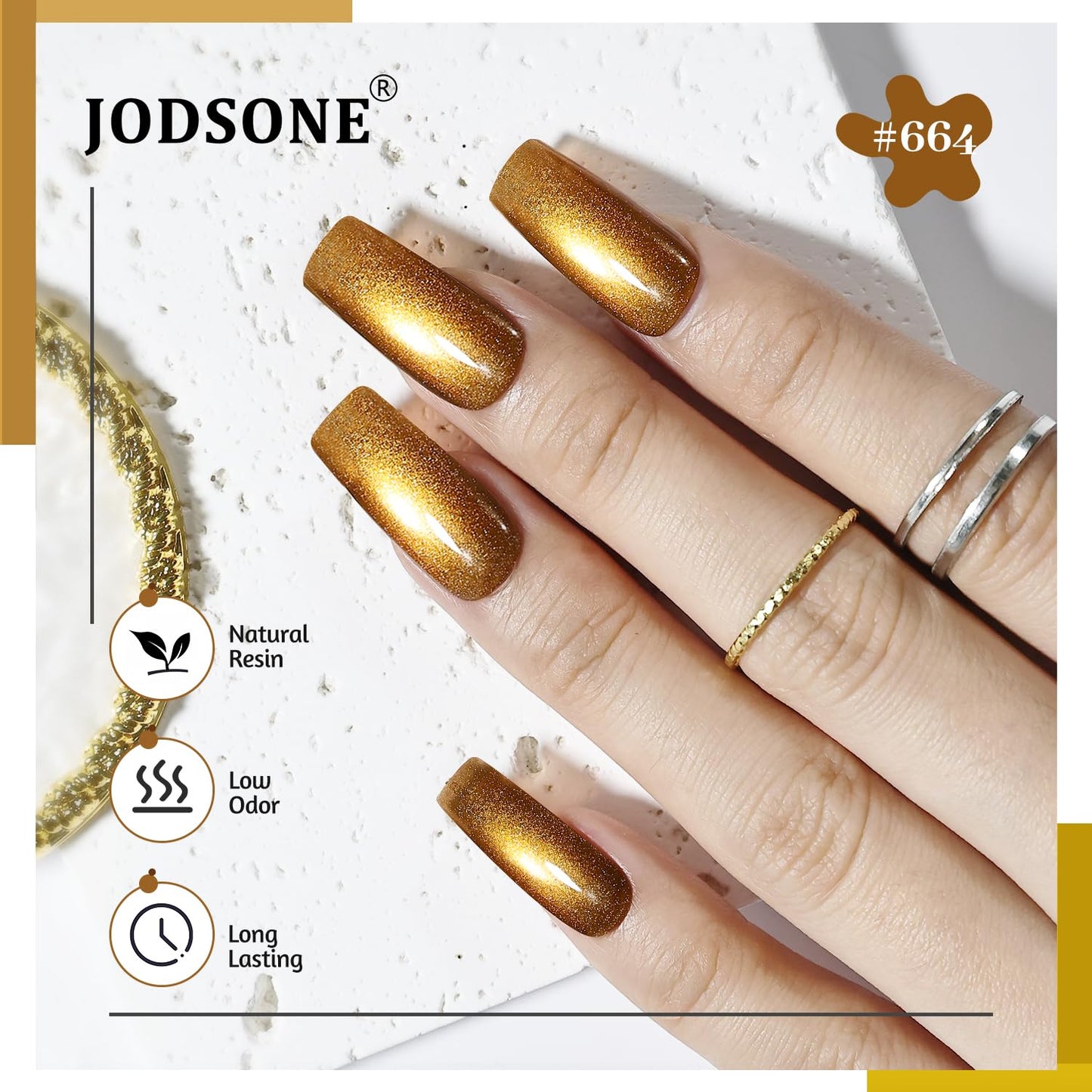 JODSONE 12 Colors Cat Eye Gel Nail Polish Set Blue Purple Red Black with Base Coat &Top Coat Magnet for DIY Salon Nails All Seasons