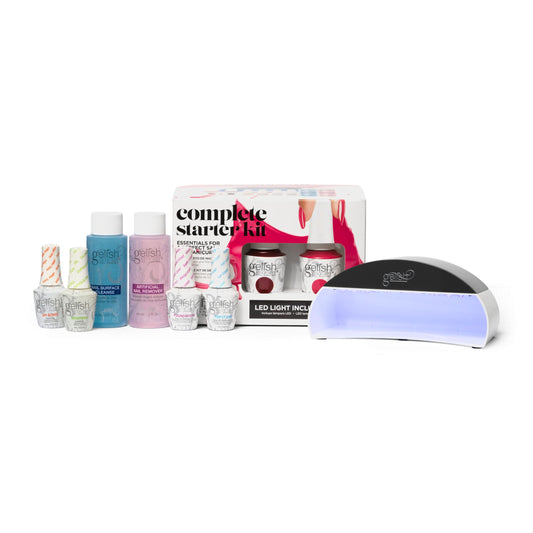 Gelish Complete Starter Kit – LED Light, pH Bond, Foundation, Top It Off Coat, Nourish, Gel Polish Colors for Long-Lasting Gel Manicures at Home or Salon