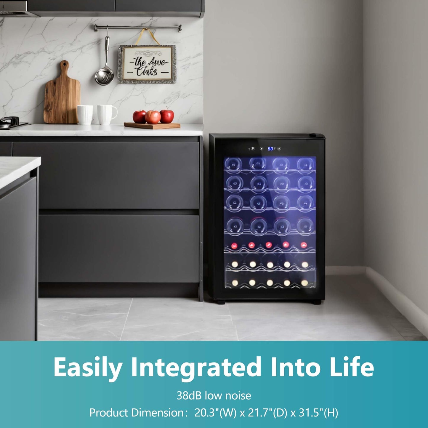 EUHOMY 45 Bottle Wine Cooler Refrigerator, Small Wine Fridge for Red, White and Champagne, 4.5 Cu.ft Mini Fridge with Adjust Temperature, Black