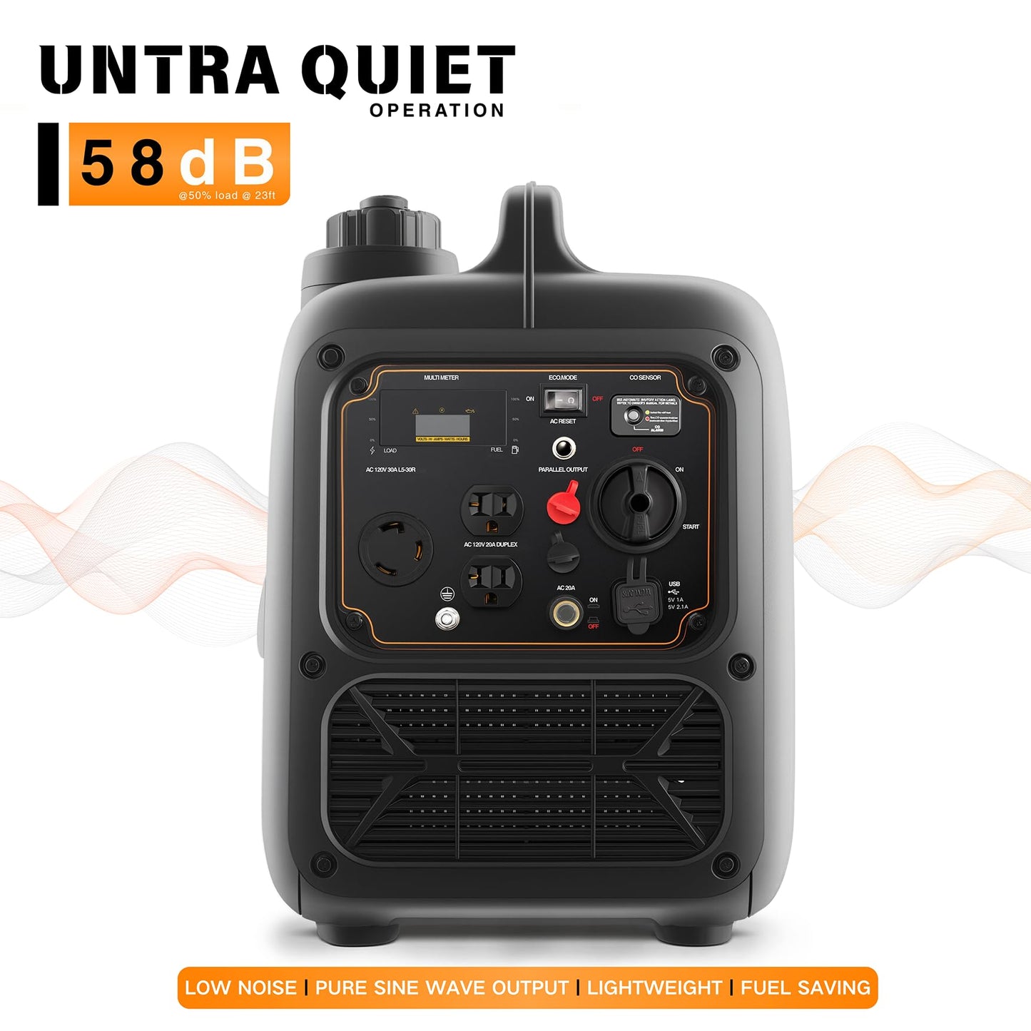 LIFAN 3500W Portable Inverter Generator for Home Backup, Super Quiet Gas Powered Generator for RV Camping Outdoor Use, ECO Mode, EPA Compliant, Parallel Ready with CO-MINDER Safety