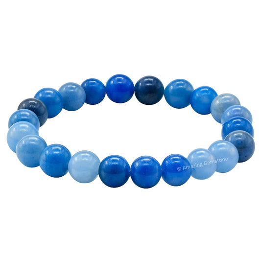Amazing Gemstone Crystal Bracelet for Women Men's Gifts - Protection Healing Crystal Bracelet - 8mm Gemstone Beaded Stretchable Bracelet Pulseras Para Hombres Mujer Stocking Stuffers Mothers Day Gift (Blue Aventurine)