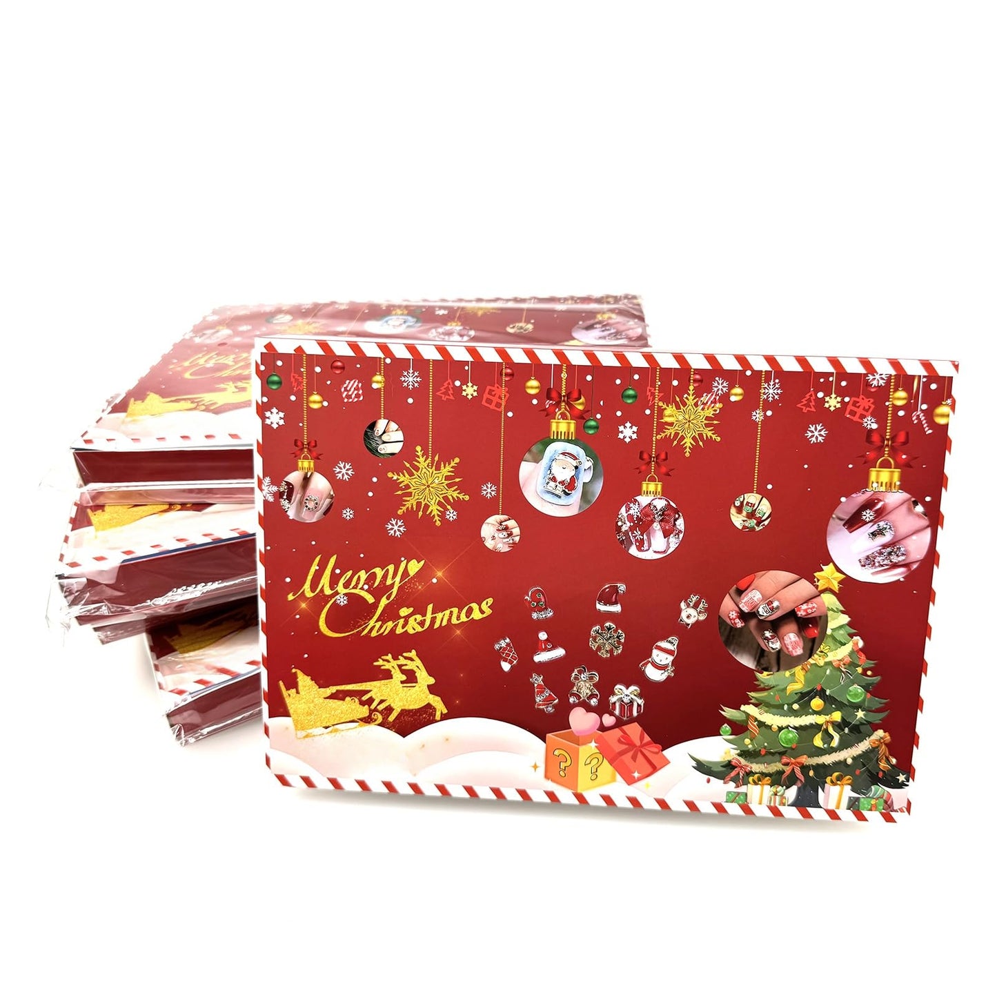 2025 Nail Advent Christmas Countdown Calendar, 24 Days Surprise Calendar Nail Art Accesseries Box for Wife Lovers Girlfriend Friends , Perfect DIY Creative Nail Decoration Box Set, DIY Nail Crafts Set advent calendar 2025