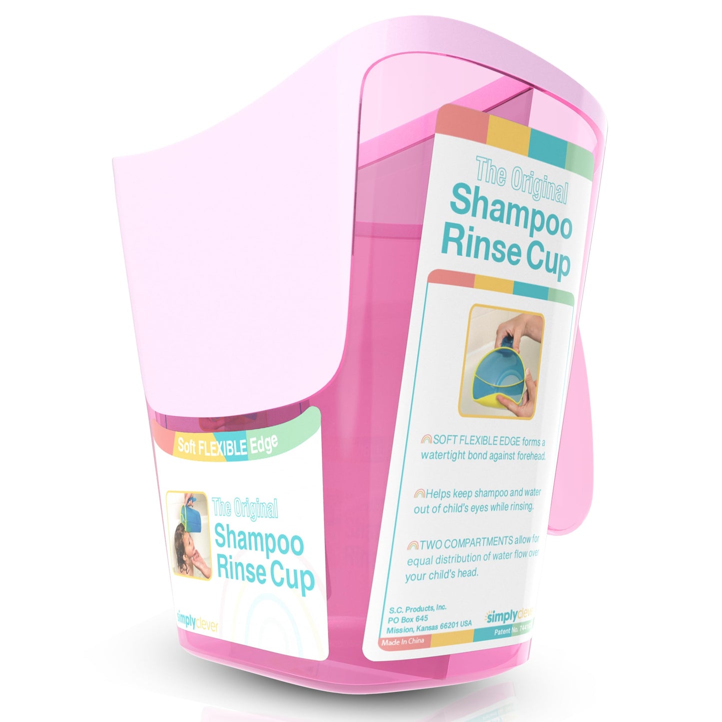 Shampoo Rinse Cup for Kids | Baby Bath Pail | Tear Free Baby Rinser Pail - Three Color Choices
